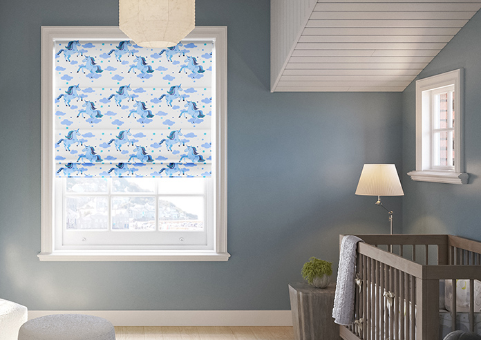 Unicorn Magic, Blue - Twist&Fit Roman Blind - Image 3